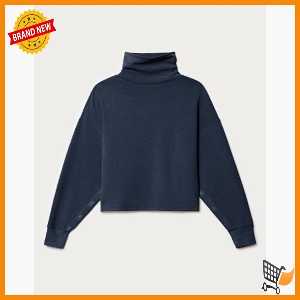 Cropped Mock Neck Sweatshirt, DreamGlow Fabric, Odor-Resistant Activewear - Picture 5 of 5